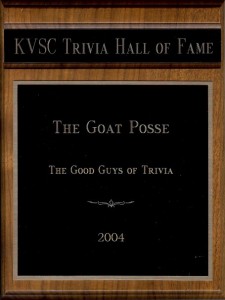 Posse's Trivia Hall of Fame Plaque